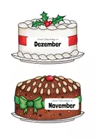Vorschau - Mal- und Bastelvorlagen - Classroom-Management: Geburtstagskalender für die Grundschule (Kuchen/Torten) - Seite 3