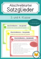 Vorschau - Stationenlernen - Abschreibkartei - Satzglieder - Deckblatt
