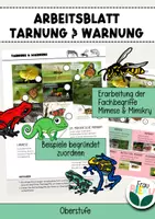 Vorschau - Arbeitsblätter - Arbeitsblatt Warnung & Tarnung Mimikry Mimese - Deckblatt