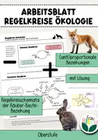 Vorschau - Arbeitsblätter - Arbeitsblatt Regelkreise Ökologie Räuber Beute Regelkreisschema - Deckblatt