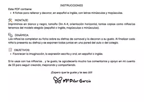 Vista previa - Manualidades / Dibujos para colorear - CARNAVAL EXPRESIÓN ESCRITA - página 3