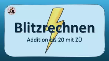 Vorschau - Präsentationen/Tafelbilder - Blitzrechnen "Addition bis 20 mit ZÜ" - interaktiv - Seite 1