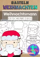Vorschau - Mal- und Bastelvorlagen - WEIHNACHTEN Geschenkidee Weihnachtsmann basteln - Deckblatt