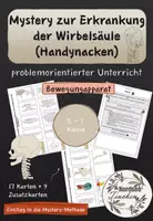 Vorschau - Arbeitsblätter - Mystery zum Handynacken (Erkrankung der Wirbelsäule) // Beweegungsapparat - Deckblatt