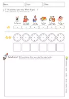 Vorschau - Arbeitsblätter - Daily Activities and Telling the Time - Simple Present - Seite 1