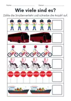 Vorschau - Arbeitsblätter - Straßenverkehr Zählen/Mathematik - Klasse 1 und 2 - Seite 2