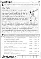 Vorschau - Arbeitsblätter - DAS SKELETT - Lesetexte + Aufgaben - Seite 1