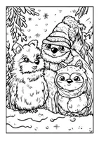 Vorschau - Arbeitsblätter - Tiere im Winter Ausmalbilder Fensterbilder Ausmalbild Bilder ausmalen - Seite 3
