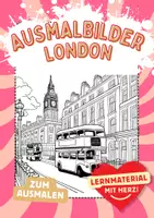 Vorschau - Mal- und Bastelvorlagen - England Ausmalbilder London Fensterbilder Big Ben Bilder ausmalen - Deckblatt