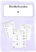 Vorschau - Arbeitsblätter - Mengen, Gleiche Mengen erzeugen, Gleichheitszeichen lernen - Deckblatt
