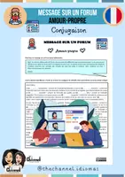 Vista previa - Hojas de trabajo - MESSAGE SUR UN FORUM : AMOUR-PROPRE (Conjugaison) - Portada