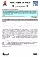 Aperçu - Feuilles d'exercices - MESSAGE SUR UN FORUM : AMOUR-PROPRE (Conjugaison) - Page 1