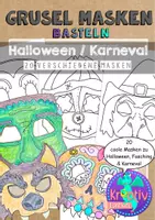 Vorschau - Mal- und Bastelvorlagen - Masken Basteln - Monster - Karneval Fasching Halloween - Deckblatt