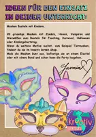 Vorschau - Mal- und Bastelvorlagen - Masken Basteln - Monster - Karneval Fasching Halloween - Seite 1