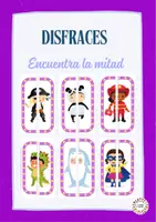 Vista previa - Tarjetas / Manipulativos - Disfraces: encuentra la mitad - Portada