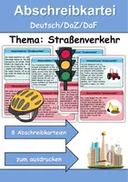 Vorschau - Unterrichtsreihen - Abschreibkartei Thema Straßenverkehr - DaZ/DaF, Deutsch (schreiben) - Deckblatt
