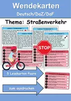 Vorschau - Arbeitsblätter - Wendekarten/Lesekarten Straßenverkehr - DaZ/DaF, Deutsch - Deckblatt