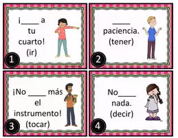 Vorschau - Stationenlernen - Tú Mandatos: Task Cards: Imperativ Spanische Aufgabenkarten (Mandatos) - Deckblatt