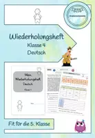Vorschau - Arbeitsblätter - Wiederholungsheft/Übungsheft Klasse 4 Deutsch (Fit für die 5.Klasse) - Deckblatt