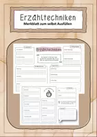 Vorschau - Arbeitsblätter - Erzähltechniken - Merkblatt zum selbst Ausfüllen - Deckblatt