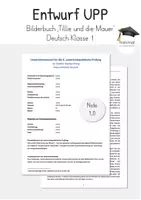 Vorschau - Stundenentwürfe - UPP Entwurf Deutsch: Bilderbuch Tillie und die Mauer (1. Klasse) - Deckblatt