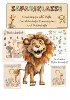 Vorschau - Lehrpläne/Lehrermaterial - Titelblätter für Safariklassen: ABC Heft, Hausaufgaben... - Deckblatt