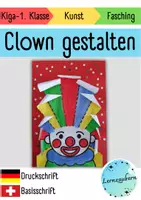 Vorschau - Mal- und Bastelvorlagen - Clown basteln mit Bilderanleitung (Fasnacht / Fasching / Karneval) - Deckblatt
