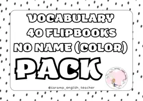 Vista previa - Tarjetas / Manipulativos - VOCABULARY FLIPBOOKS PACK COMPLETE (NO WORDS) - página 2
