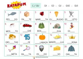 Vista previa - Unidades / Secuencias / Situaciones de Aprendizaje - ¡KATAPUM! Juego Ortográfico para repasar la G/GU y la C/QU - página 1