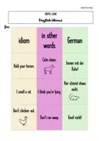 Vorschau - Spiele - English idioms | Paare bzw. Tripple | Spielkärtchen - Seite 1