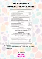 Vorschau - Stundenentwürfe - Rollenspiel: Romulus vor Gericht - Deckblatt