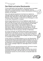 Vorschau - Arbeitsblätter - Sachtext Wald zum Abschreiben als thematische Extraaufgabe - Deckblatt