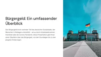 Vorschau - Fördermaterial/Inklusion - Präsentation: Bürgergeld – Ein umfassender Überblick als PDF und PowerPoint-Datei - Deckblatt