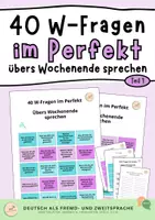 Vorschau - Unterrichtsreihen - W-Fragen: im Perfekt übers Wochenende sprechen - Deckblatt