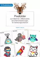 Vorschau - Mal- und Bastelvorlagen - Materialpaket: Kreativaufgaben und Pixelbilder - Seite 1