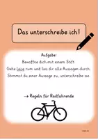 Vorschau - Arbeitsblätter - Das unterschreibe ich! - Regeln für Radfahrende - Deckblatt