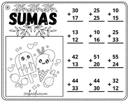 Vista previa - Hojas de trabajo - sumas de dos cifras - página 1