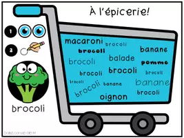 Aperçu - Apprentissages en autonomie - Mon panier d'épicerie Discrimination visuelle - Page 3