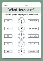 Vorschau - Arbeitsblätter - Materialpaket Telling the time - What time is it? - Seite 1