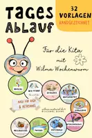 Vorschau - Bildkarten - Tagesablauf Kita von Wilma Wochenwurm - handgezeichnet - Deckblatt