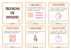 Vista previa - Tarjetas / Manipulativos - LLAVERO SOBRE TÉCNICAS DE ESTUDIO - página 1