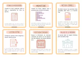 Vista previa - Tarjetas / Manipulativos - LLAVERO SOBRE TÉCNICAS DE ESTUDIO - página 2