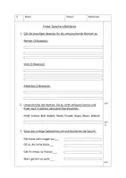 Vorschau - Arbeitsblätter - Deutsch-Probe Themen "Wortarten, Satzzeichen, Satzarten, Wortstamm, zusammengesetzte Nomen" - Seite 1