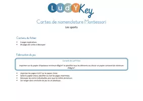 Aperçu - Apprentissages en autonomie - Les cartes de nomenclature sur les sports - Page 1