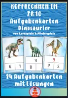 Vorschau - Stationenlernen - Kopfrechnen im ZR 10 - Aufgabenkarten Dinosaurier - Deckblatt