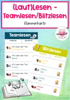 Vorschau - Aufgabenkarten - (Laut)Lesen - Blitzlesen/Teamlesen (Klammerkarte) - Deckblatt