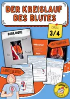 Vorschau - Arbeitsblätter - Der Kreislauf des Blutes (Die Stationen des Blutkreislaufs und deren Funktionen, kleiner und großer Blutkreislauf, Kreuzworträtsel) - Deckblatt