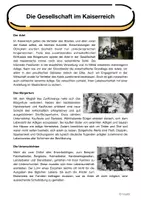 Vorschau - Arbeitsblätter - Die Gesellschaft im (Deutschen) Kaiserreich - Seite 1