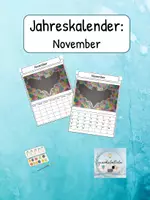 Vorschau - Arbeitsblätter - Jahreskalender: November, Anleitung + Vorlagen - Deckblatt