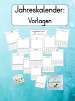 Vorschau - Mal- und Bastelvorlagen - wachsendes Materialpaket: Jahreskalender mit Vorlagen - Deckblatt